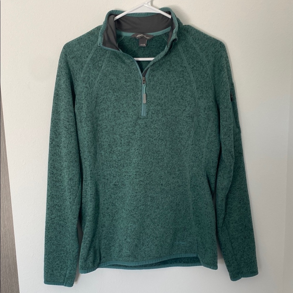 Eddie Bauer Teal Zip-Up Sweater